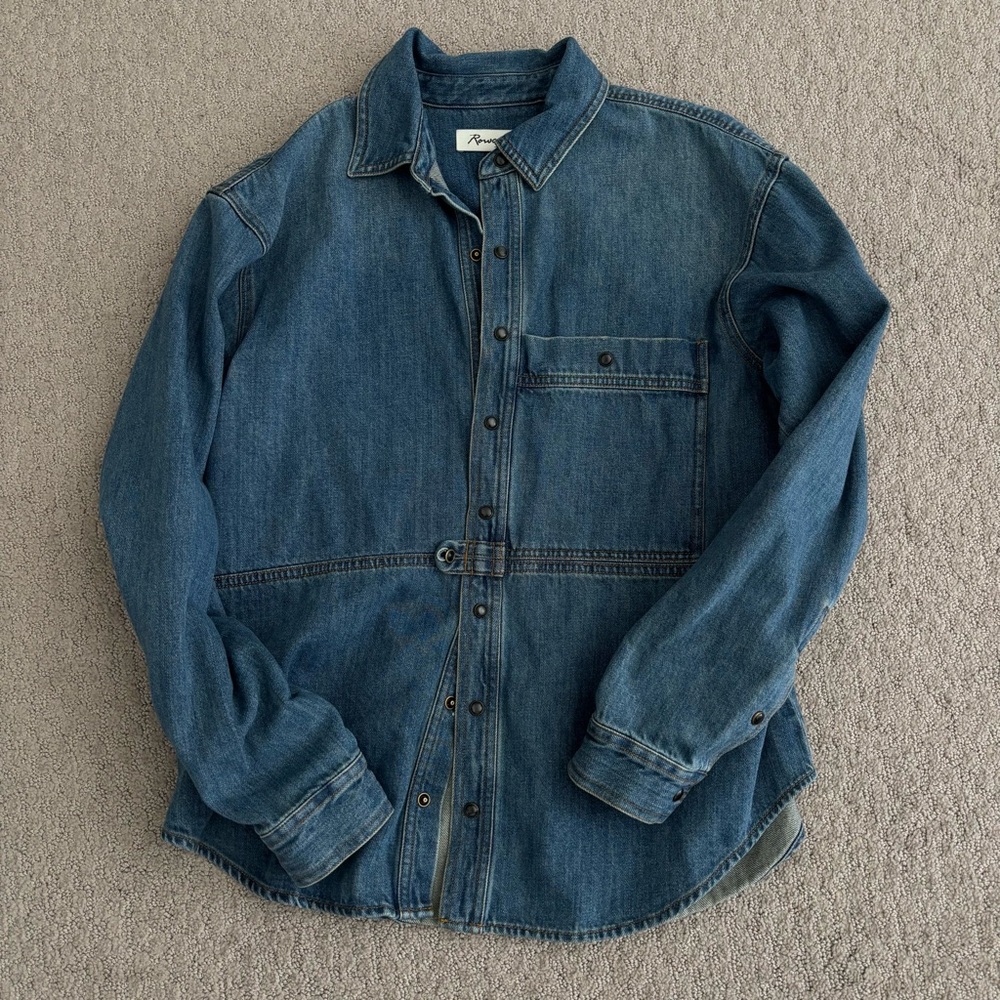 Rowan Celeste Denim Shirt in Vintage Blue - Size S